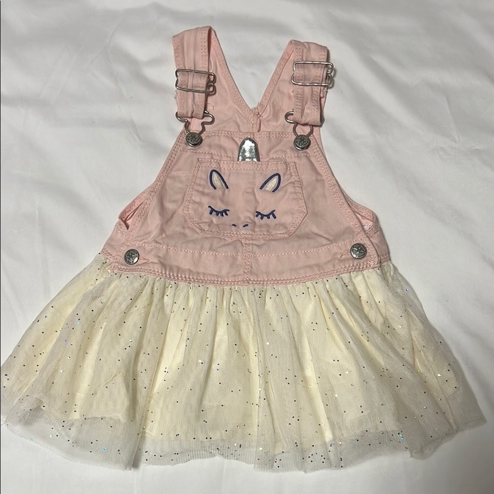 OshKosh B’gosh Pink and Cream Baby Unicorn Tulle Skirtall Girls 18M